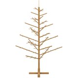 vidaXL Drveno božićno drvce s stalakom Smeđa 150 cm Masivna borovina | shoptok.hr