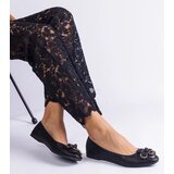 Gemre Black ballerinas decorated with a little flower America | shoptok.hr