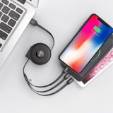 Hoco USB kabl za punjenje, 3in1, na izvlačenje, 1 met., 2 A - U50, Crni | Eponuda.ba