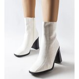 Gemre White ankle boots with crocodile leather imitation Belluci Cene