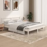 The Living Store Posteljni okvir iz trdne borovine 150x200 cm bel - Posteljni Okvir, (21530679) | Shoptok.si