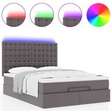  Otomanski krevet s madracima i LED sivi 140x190cm umjetna koža | shoptok.hr