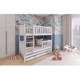 Molarem Home Drveni dječji krevet na kat Lea s tri kreveta i ladicom - bijeli - 160x80 cm - Madrac PE pjena 8 cm-spužvasti madrac | shoptok.hr