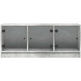 TV omarica s steklenimi vrati betonsko siva 102x37x42 cm | Shoptok.si