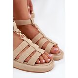 Boto Ladies Platform Sandals With Golden Detail Beige Kartia | shoptok.hr