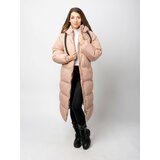 Glano Women's Long Quilted Jacket - pink Cene