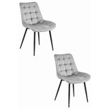  BERA stolica - srebrno sivi baršun / crne noge x 2 | shoptok.hr