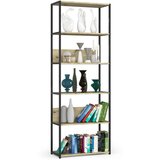 AKORD Metalna loft polica 70 cm - črna-umetniški hrast - 6 polic, (21714184) Cene