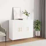 vidaXL Komoda bela 90x34x80 cm konstruiran les | Shoptok.si