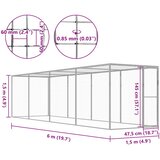  Kavez za mačke 6 x 1,5 x 1,5 m od pocinčanog čelika | shoptok.hr