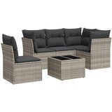 Maison Chic Seti vrtnega pohištva - Vrtna garnitura - Vrtni pohištvo set 6-delna z blazinami siv poli ratan, (21803058) | Shoptok.si