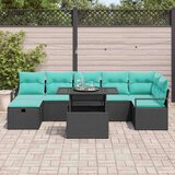  Vrtna sedežna garnitura z blazino 8 pcs Črna Poly ratan, (5000142935) | Shoptok.si
