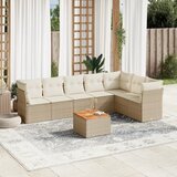 Maison Chic Seti vrtnega pohištva - Vrtna garnitura - Vrtni pohištvo set 8-delna z blazinami bež poli ratan, (21800768) | Shoptok.si