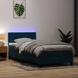 Box Spring krevet s madracem i LED tamnoplavi 80x210 cm baršun | shoptok.hr