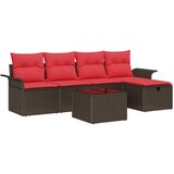  Sjedeća garnitura za vrt 6 kom. Poli ratan Smeđa 55 x 55 x 37 cm | shoptok.hr