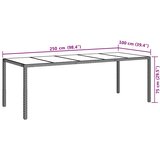  Stol za vrt Siva 250 x 100 x 75 cm poliratan | shoptok.hr