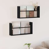  Polica za časopise s policom 2 pcs Crni hrast 60 x 12 x 30 cm | shoptok.hr