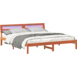  Konstrukcija postelje Rjava 200 x 200 cm Masivno borovo les, (5000123934) | Shoptok.si