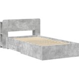  Okvir kreveta s pohranom s uzglavljem Betonska siva 75 x 190 cm | shoptok.hr