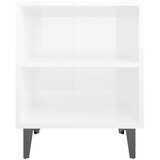  Noćni ormarić s metalnim nogama visoki sjaj bijeli 40x30x50 cm | shoptok.hr