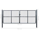  Vrtna vrata od mrežastog čelika 400x150 cm siva | shoptok.hr