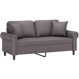  Dvosjed s ukrasnim jastucima sivi 140 cm od umjetne kože | shoptok.hr