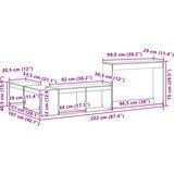  Noćni ormarić sa stolom bijeli 222x107x75 cm masivna borovina | shoptok.hr
