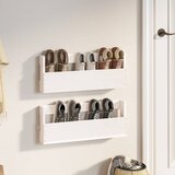  Zidni stalci za cipele 2 kom bijeli 59x9x23 cm masivna borovina | shoptok.hr