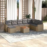  9-dijelni set vrtnih sofa s jastucima bež od poliratana | shoptok.hr