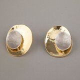  Naušnice puceta s prozirnim kamenom, pozlata 14 k i srebrna boja | shoptok.hr