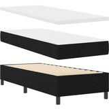 vidaXL vzmetnična postelja z vzmetnico in klopjo Črna 80x200 cm Tkanina, (22083672) | Shoptok.si