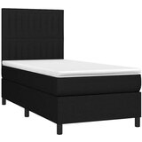  Box spring s madracem LED crni 90x200 cm od tkanine | shoptok.hr