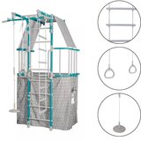 Monkey Gym Gimnastična lestev – telovadna, švedska lestev za dom in otroke s hišico Indigo Pastel - turkizna, (5000077133) | Shoptok.si