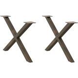  Noge za stolić X-oblika 2 kom prirodni čelik 70x(42-43)cm čelik | shoptok.hr