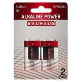 BAUHAUS Baterija Power E Block 6LR61 (9 V blok, Alkalijski (mangan), 9 V, 2 kos) | Shoptok.si