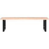  Zidna polica za umivaonik od čelika i masivne hrastovine Smeđa 100 x 60 x 2 cm | shoptok.hr
