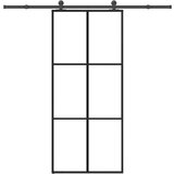 vidaXL Drsna vrata z opremo 90x205 cm ESG steklo in aluminij | Shoptok.si