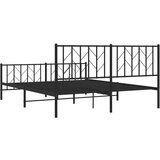 vidaXL Metalni okvir kreveta uzglavlje i podnožje crni 160x200 cm | shoptok.hr