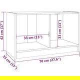 TV ormarić bijeli 70 x 33 x 42 cm od masivne borovine | shoptok.hr