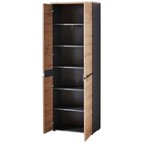 Mömax Garderobna Omara Memphis, Hrast, Temno Siva, Ogledalo | Shoptok.si