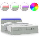 vidaXL Otomanski posteljni okvir z vzmetnicami siv 180x200cm žamet, (21610947) | Shoptok.si