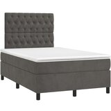  Box spring postelja z vzmetnico LED temno siva 120x200 cm žamet, (20789712) | Shoptok.si