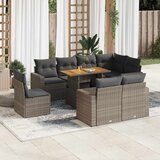 vidaXL 9-dijelni set vrtnih sofa od poliratana s jastucima sivi | shoptok.hr