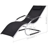  Ležaljka za sunčanje s jastukom od aluminija i tekstilena crna | shoptok.hr