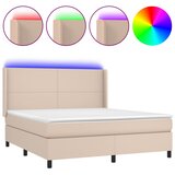  box spring madrac LED cappuccino 180x200cm umjetna koža | shoptok.hr