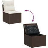  Set kauča u vrtu od 10 komada s jastucima smeđa poli ratan | shoptok.hr
