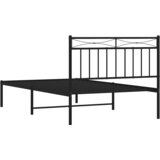  Metalni okvir za krevet s uzglavljem crni 100x200 cm | shoptok.hr