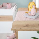 Roba Bijela/u prirodnoj boji dječja komoda u dekoru hrasta s promjenjivim stolom 118x103x79 cm Lion – | shoptok.hr