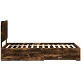  Okvir za krevet s uzglavljem Dimljeni hrast 75 x 190 cm | shoptok.hr