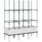  Vrtna sadilica s rešetkom bijela 120 x 40 x 142,5 cm PP | Eponuda.ba